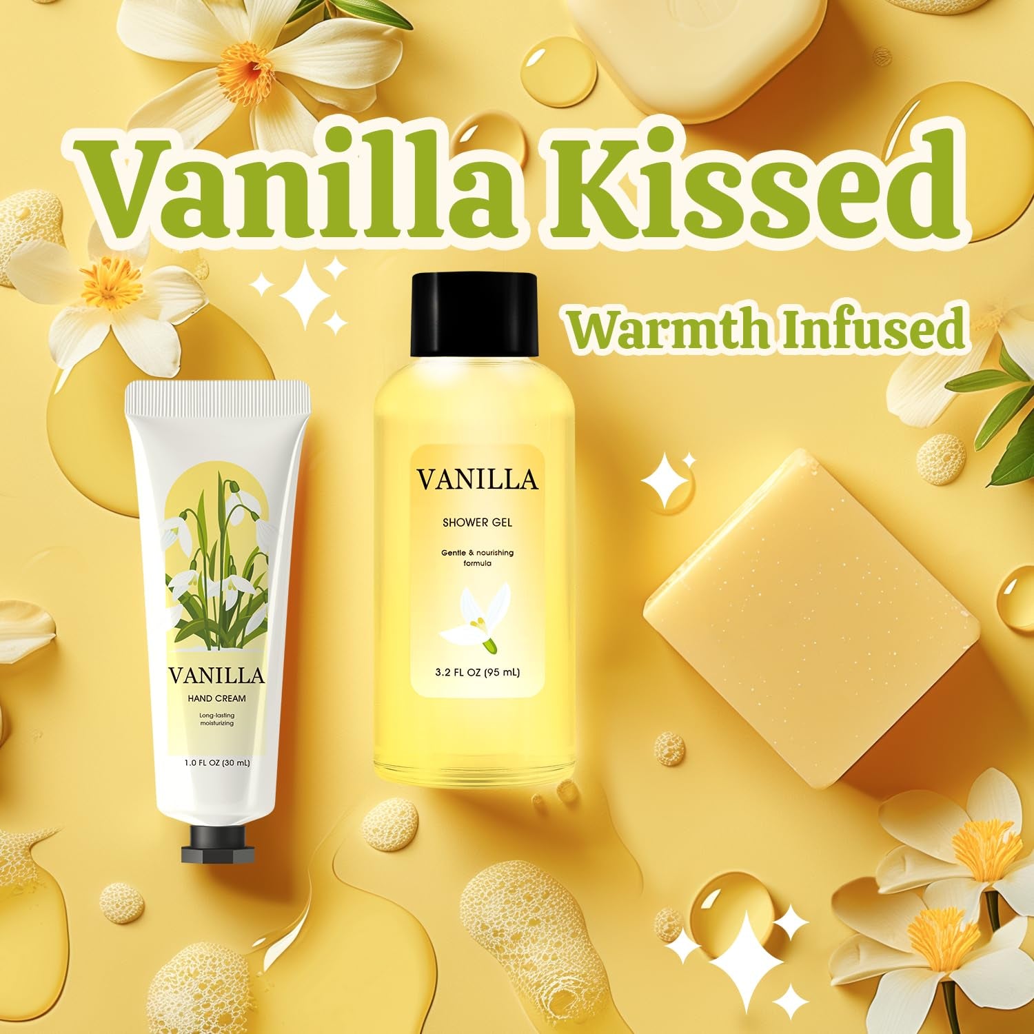 Gift Set for Women 8Pcs Bath and Body Gift Baskets for Women, Vanilla Self Care Gift Ideas Birthday Gifts for Women, Mothers Day, Christmas Gifts for Women - Timeless Beauty