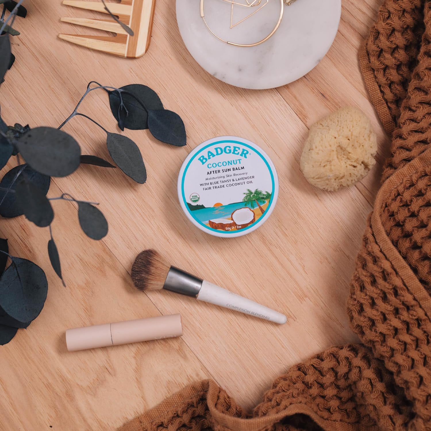 Coconut after Sun Balm with Organic Cocoa Butter & Shea Butter, Rescue Balm, Soothing & Cooling Balm for Tight Dry Skin after Sun Exposure, 2 Oz - Timeless Beauty