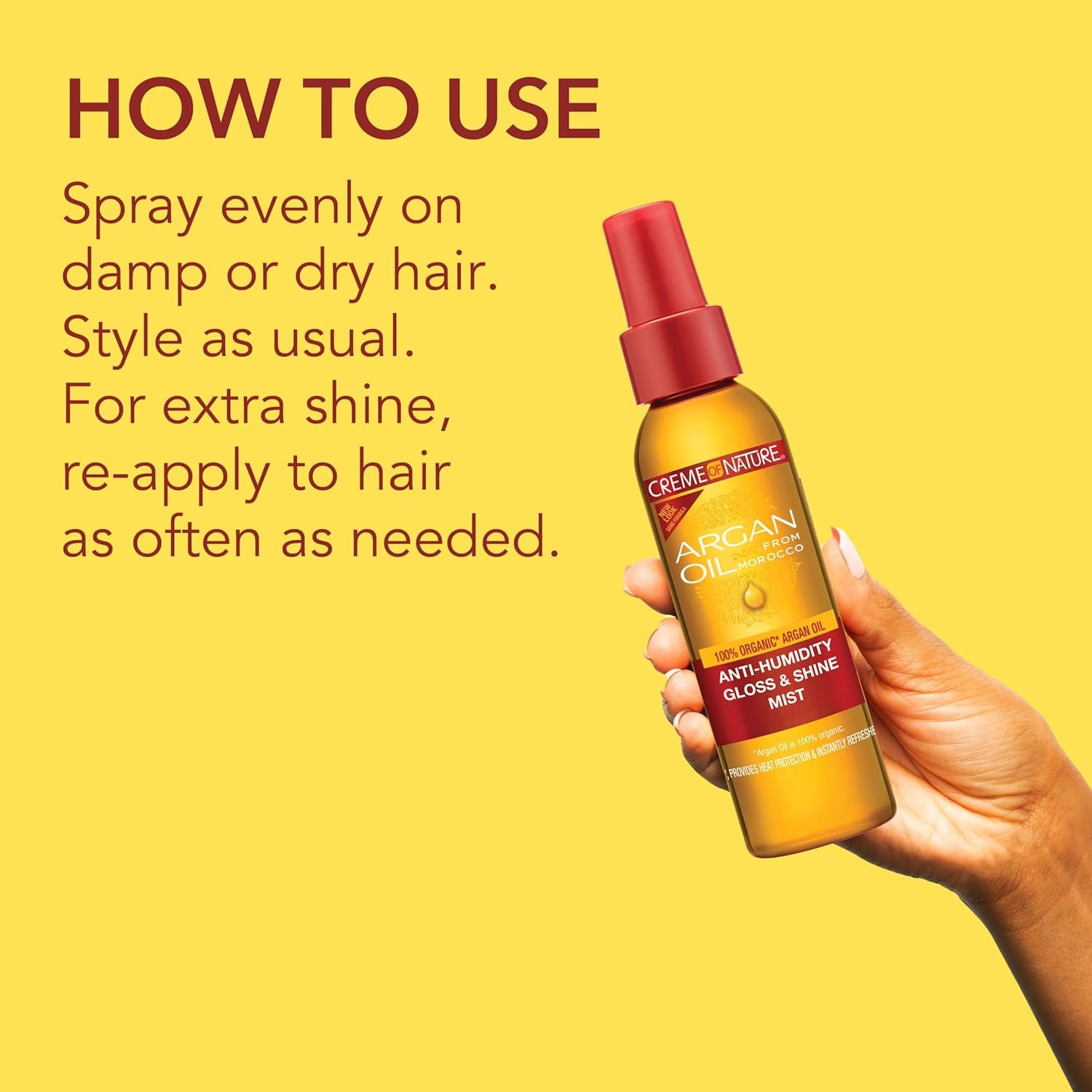 Argan Oil Anti-Humidity Gloss & Shine Mist 4 Fl Oz | Exotic Shine, Heat Protection & Frizz Control with Argan Oil of Morocco - Timeless Beauty