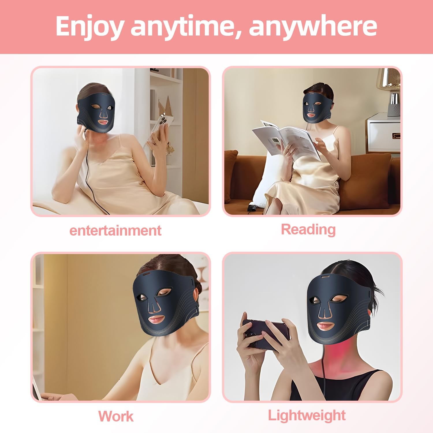 New Red Light Therapy for Face,Blue Red Light Therpy Mask for Face - Timeless Beauty