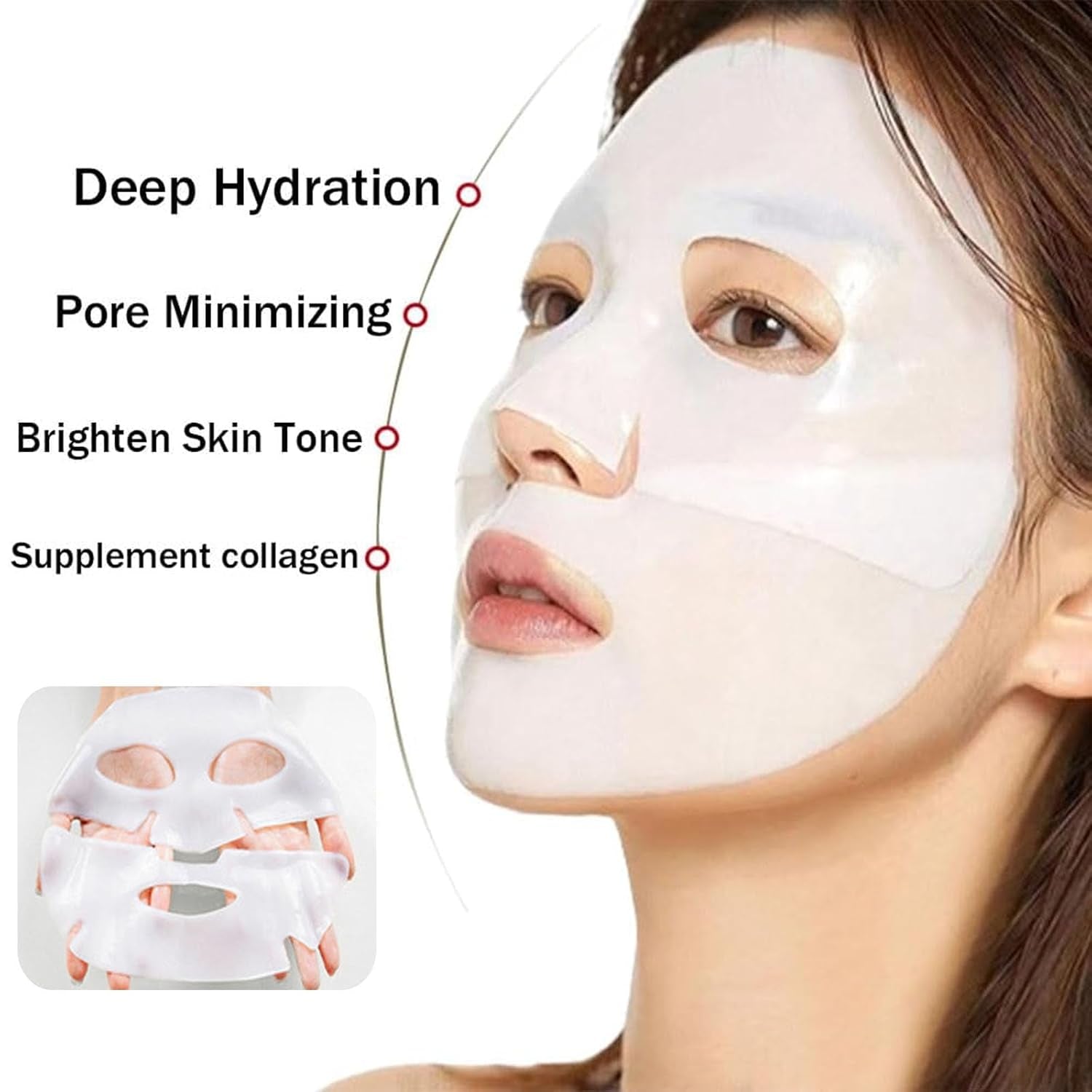 Deep Collagen Face Mask, Bio-Collagen Korean Overnight Hydrogel Mask, anti Wrinkle Firming Lifting Korean Collagen Films for Improve Skin Elasticity,Firming and Moisturizing 5 Pack - Timeless Beauty