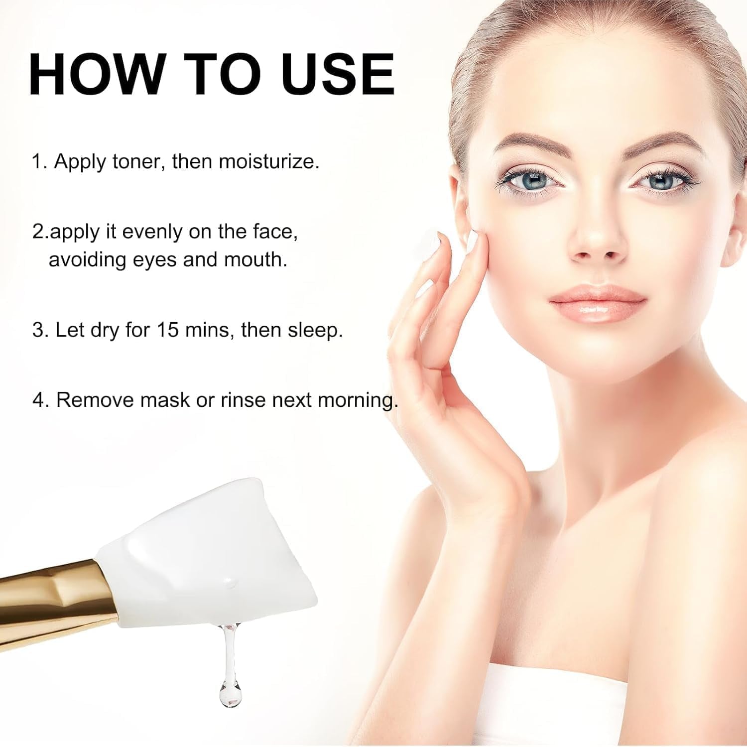 Collagen Night Wrap Mask, Hydrolyzed Collagen Anti-Wrinkle Lifting Mask, Reduces Fine Lines and Dullness, Makes Skin Smooth and Firm - Timeless Beauty