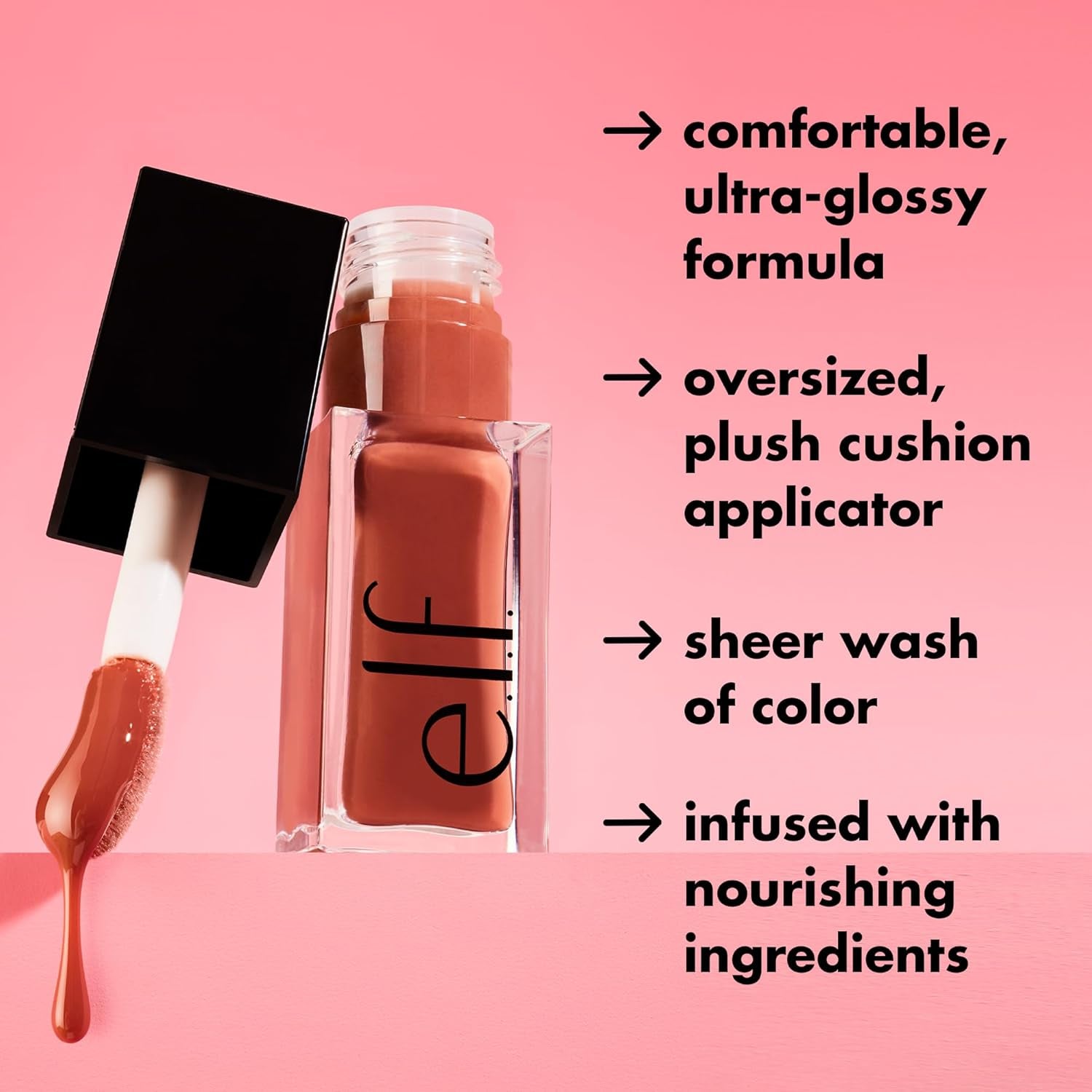 Glow Reviver Lip Oil, Nourishing Tinted Lip Oil for a High-Shine Finish, Infused with Jojoba Oil, Vegan & Cruelty-Free, Rose Envy - Timeless Beauty