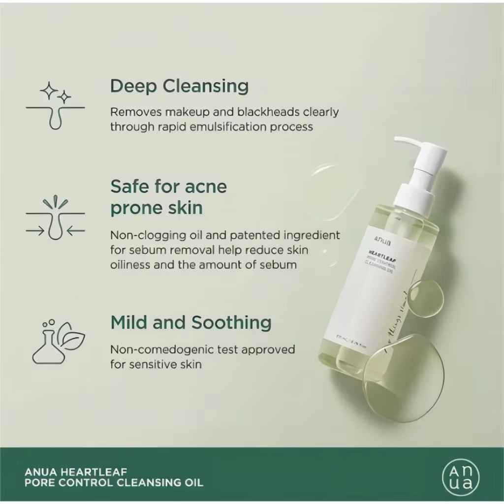 Anua Heartleaf 77% Soothing Toner Clear Pad Pore Control Cleansing Oil 77 Pore Deep Cleansing Foam Korea Skin Care Face Cleanser - Timeless Beauty