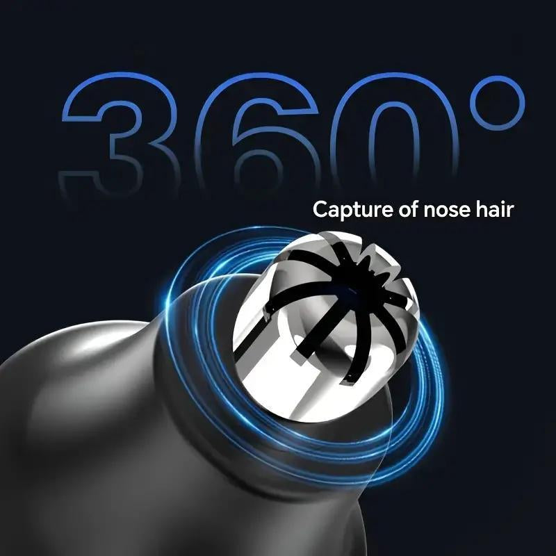 1 Set Electric Nose Hair Trimmer, Black USB Charging Painless Nose Hair Shaver, Personal Care Accessories for Men & Women, Hair Removal Device, Cleaning Nose - Timeless Beauty