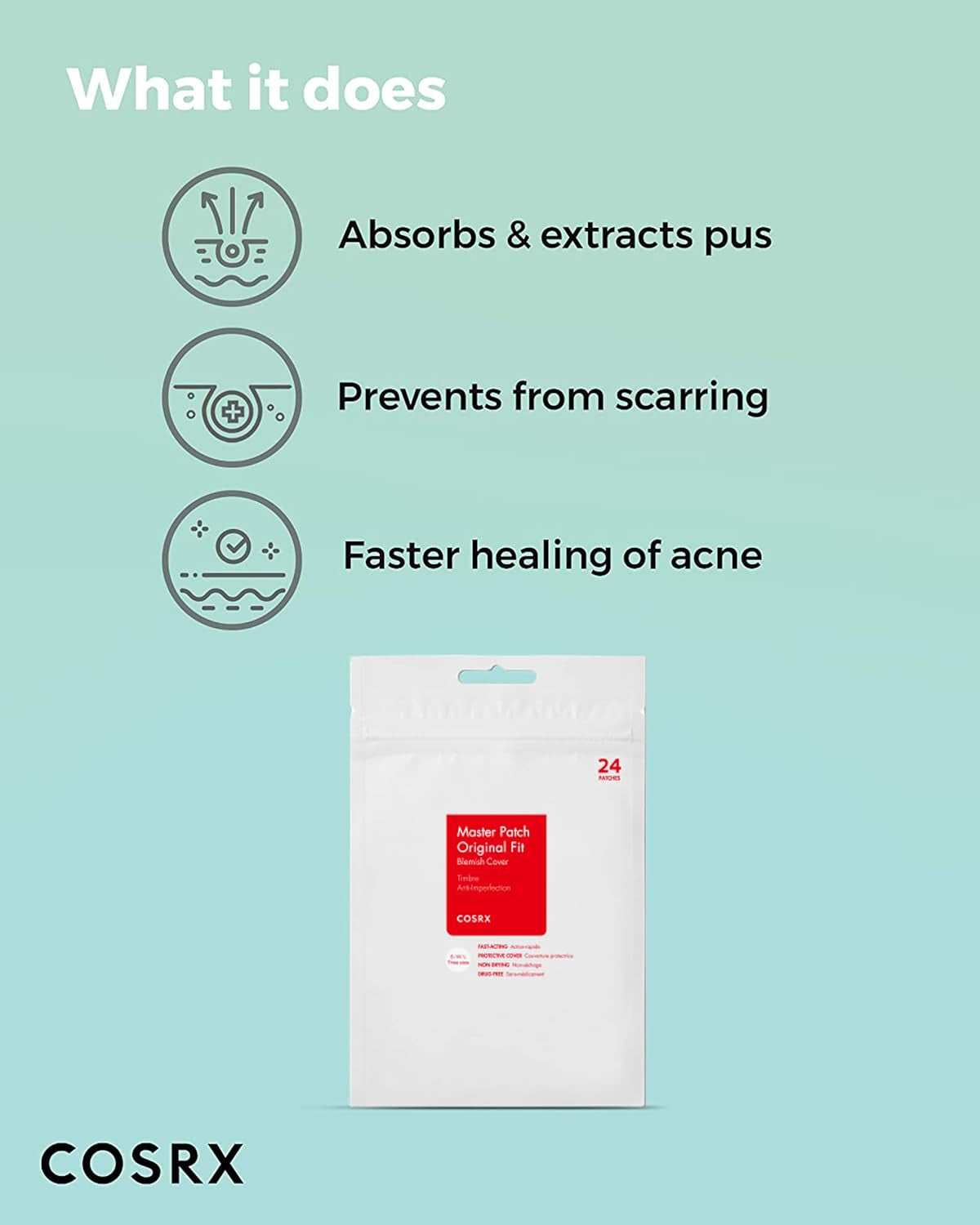 Acne Pimple Patch (96) Absorbing Hydrocolloid Original 3 Size Patches for Blemishes and Zits Cover, Spot Stickers for Face and Body, Not Tested on Animals - Timeless Beauty