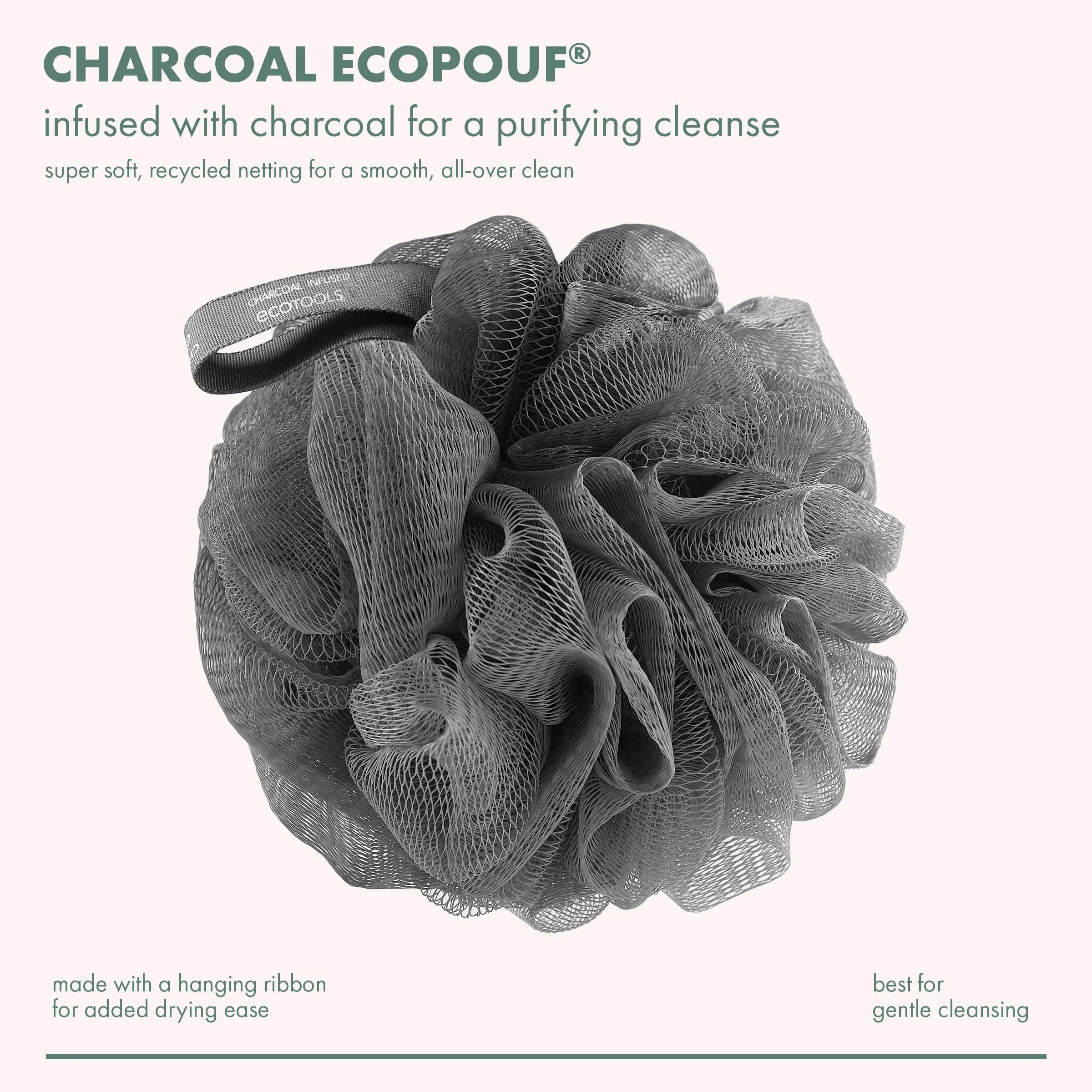 Charcoal Bath Sponge, Black Loofah for Body Cleansing & Exfoliating, for Adults, 1 Count - Timeless Beauty