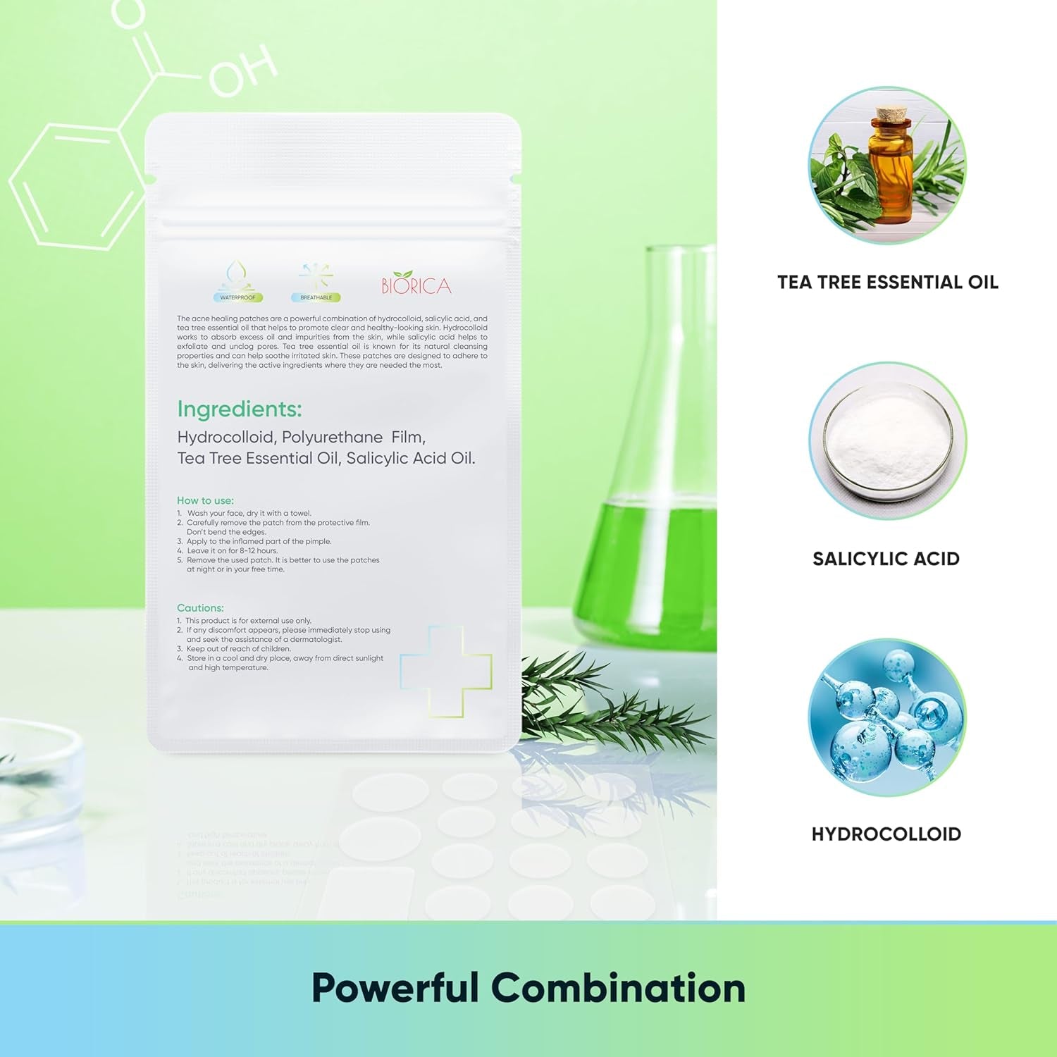 Pimple Patches for Face with Tea Tree Oil 216 Pcs. Hydrocolloid Acne Pimple Patches. Blemish Patches, Acne Dots, Pimple Stickers, Acne Patch and Pimple Patch - Timeless Beauty