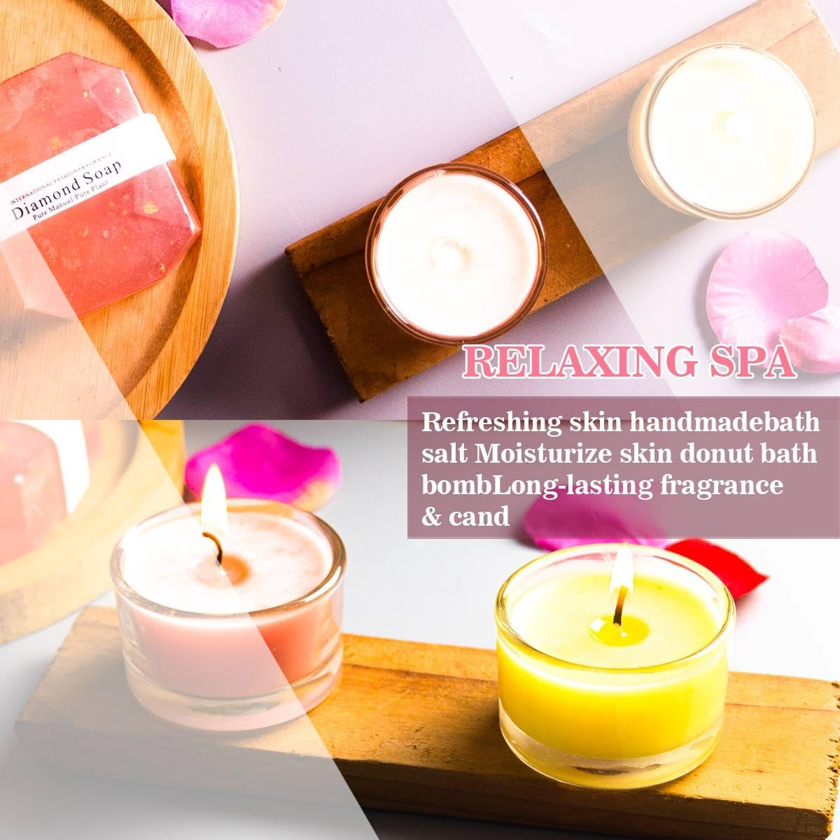 Birthday Gifts for Women-Best Relaxing Spa Gift Box Basket for Wife Mom Sister Girlfriend Daughter Best Friend Mother-Happy Birthday Gifts for Women -Wine Tumbler Spa Bath Set (Pink) - Timeless Beauty
