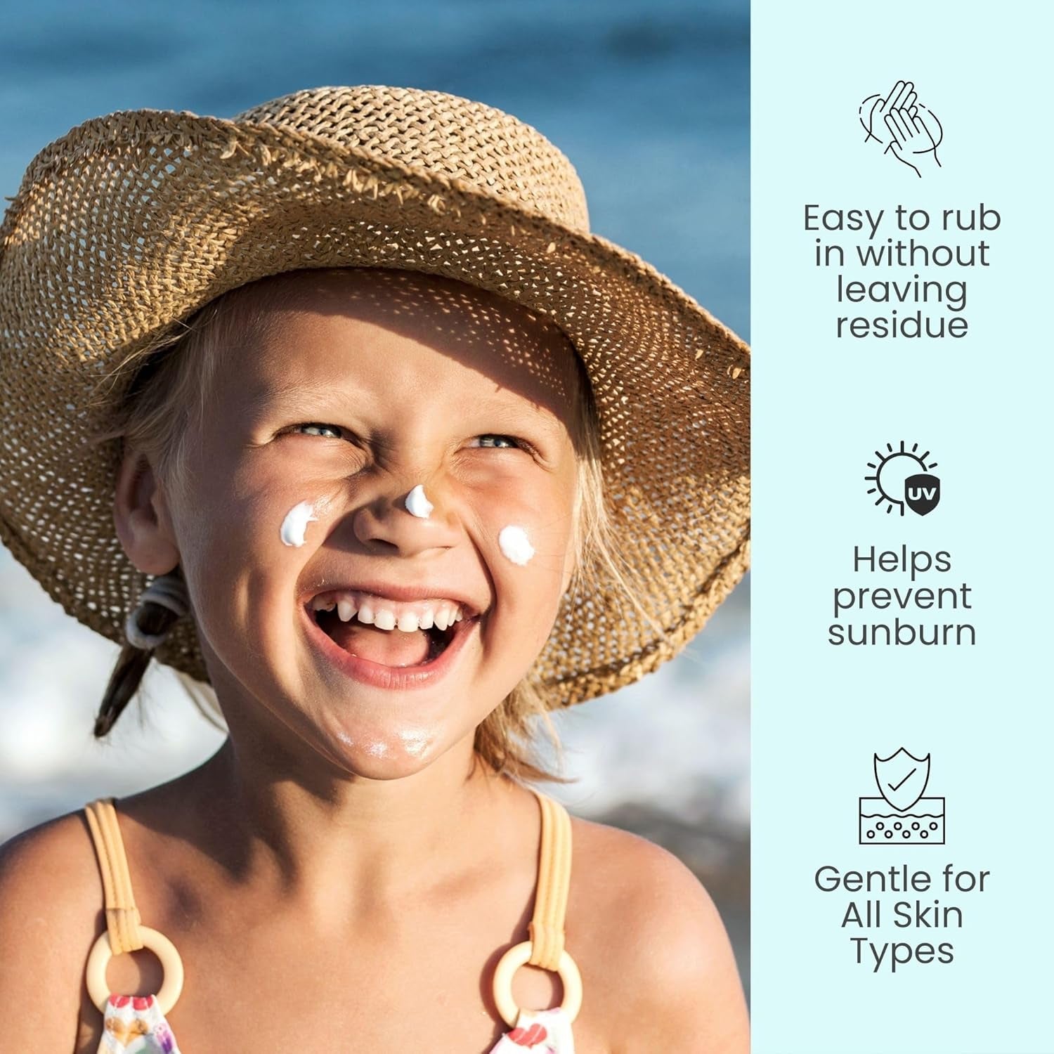 Easy on Mineral Sunscreen SPF 50 - Kids & Baby Sunscreen for Face & Body, Sunblock Protection for Sensitive Skin, Unscented, 3.4Oz - Timeless Beauty