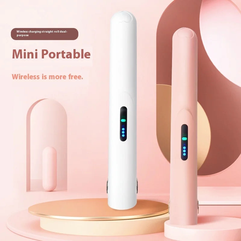 Mini Wireless Charging Portable Hair Straightener a Small Usb Splint for Both Curling and Straightening Hair Straightener