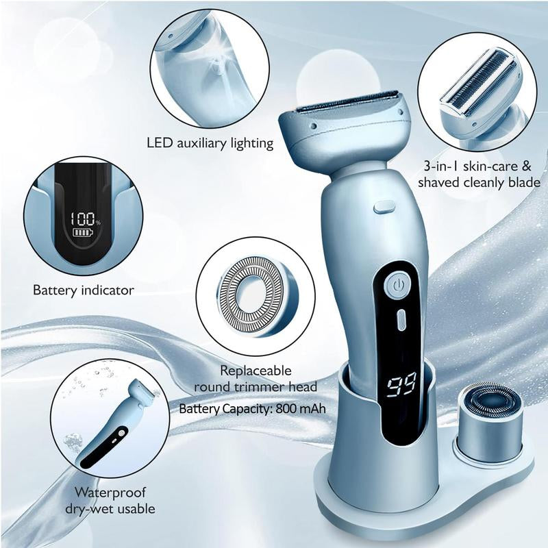 2 in 1 Electric Shaver, 1 Box Rechargeable Electric Cordless Razor for Women&