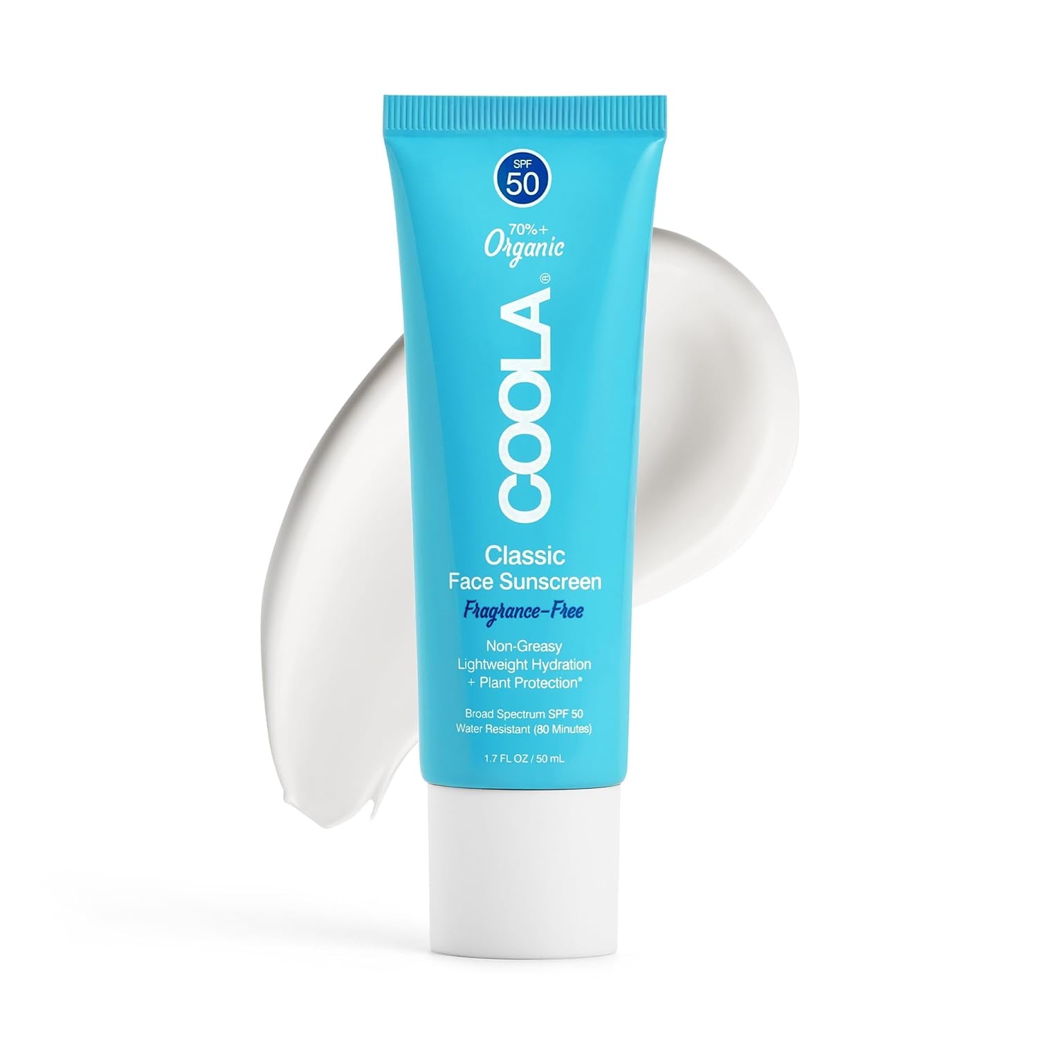 Organic Face Sunscreen SPF 50 Sunblock Lotion, Dermatologist Tested Skin Care for Daily Protection, Vegan and Gluten Free, Fragrance Free, 1.7 Fl Oz. - Timeless Beauty