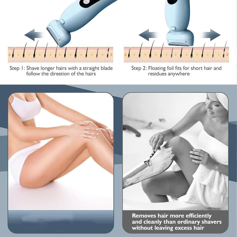 2 in 1 Electric Shaver, 1 Box Rechargeable Electric Cordless Razor for Women&