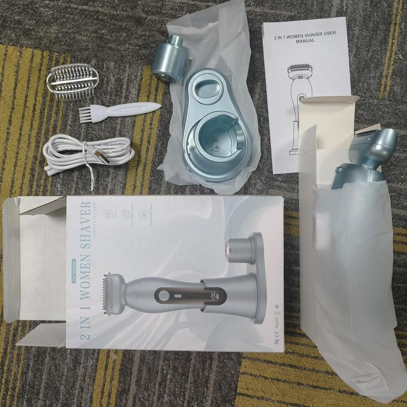 2 in 1 Electric Shaver, 1 Box Rechargeable Electric Cordless Razor for Women&