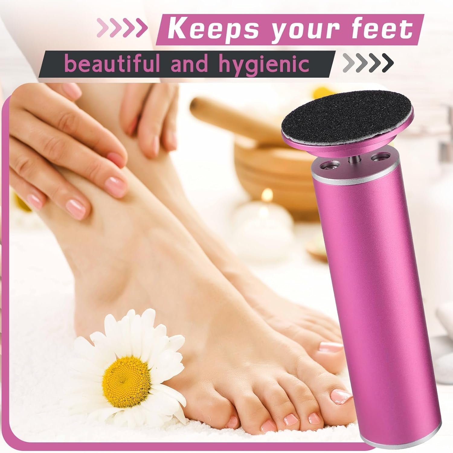 Electric Callus Remover, Foot Nail File Grinder Tool with Speed Controller and 60PCS Replacement Sandpaper Disk, Pedicure Tool Feet Scrubber for Dead Dry Crack Skin Calluses
