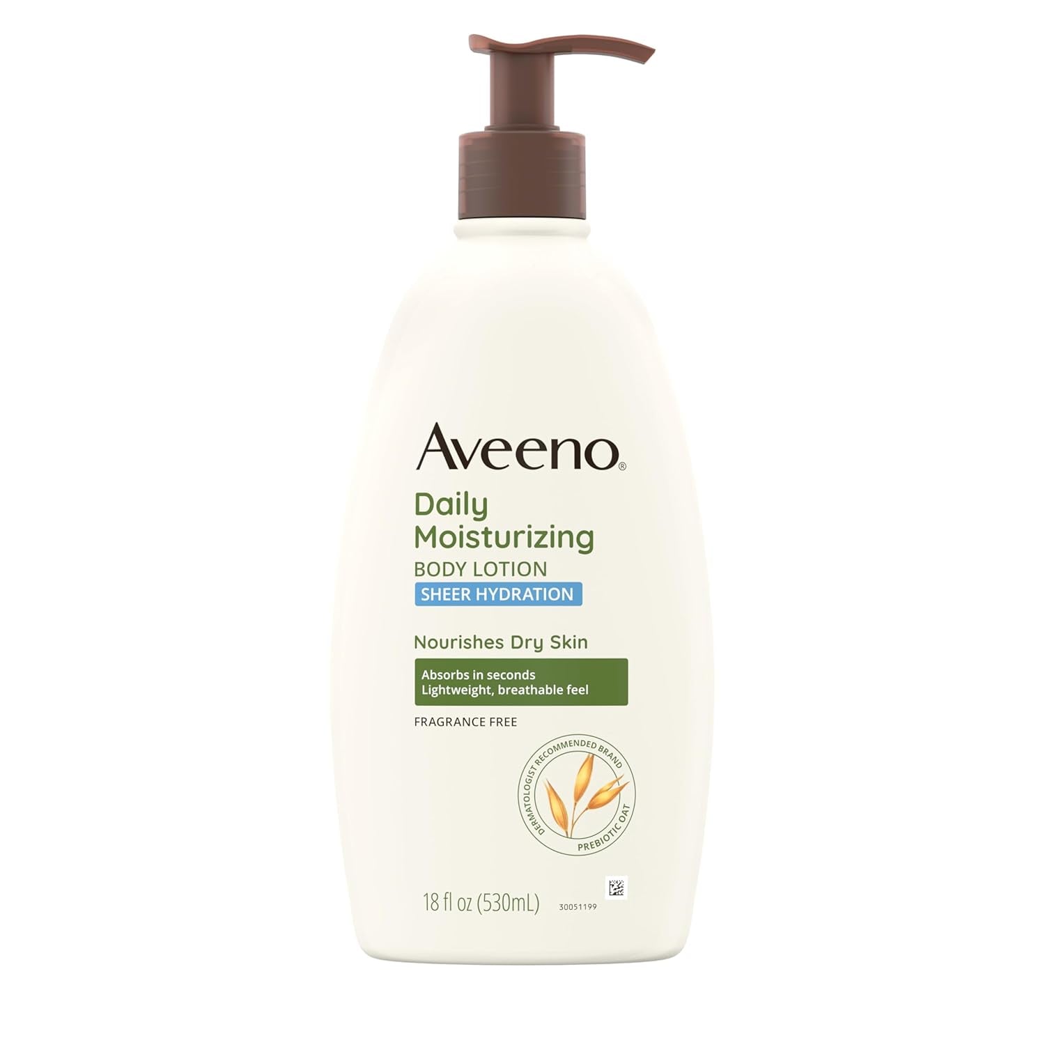 Sheer Hydration Daily Moisturizing Fragrance-Free Lotion with Nourishing Prebiotic Oat, Fast-Absorbing Body Moisturizer for Dry Skin with Lightweight, Breathable Feel, 18 Fl. Oz - Timeless Beauty