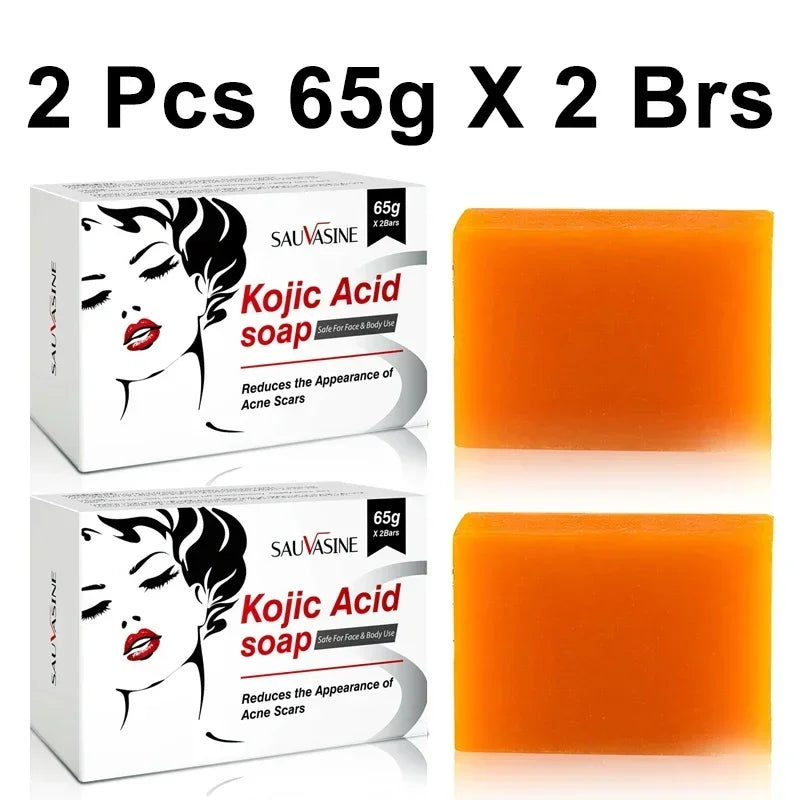 65G X2 Kojic Acid Soap Skin Lightening Even Skin Tone Facial Deep Cleaning Oil Control Moisturizing Skin Care Beauty Health - Timeless Beauty