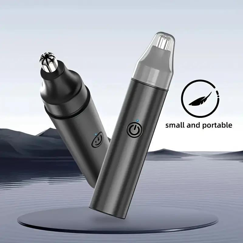 1 Set Electric Nose Hair Trimmer, Black USB Charging Painless Nose Hair Shaver, Personal Care Accessories for Men & Women, Hair Removal Device, Cleaning Nose - Timeless Beauty