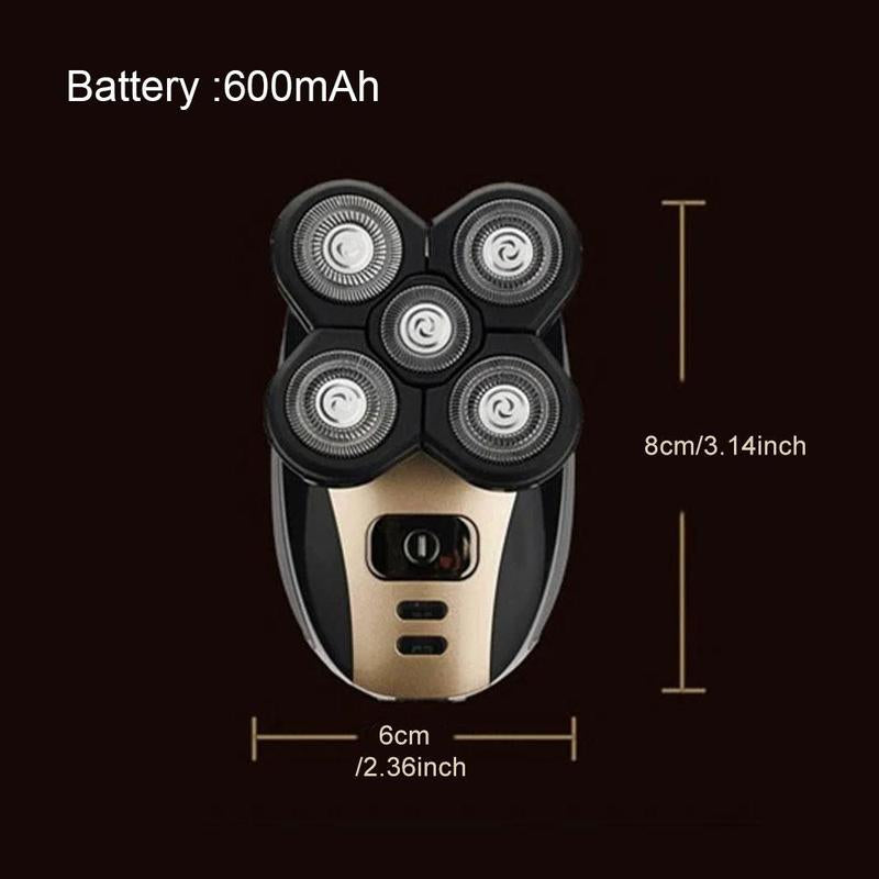 5 in 1 Electric Razor, Rechargeable Rotary Shaver, Cordless Grooming Kit with Beard, Nose, Ear, Body Hair Trimmer, Face Cleaning Brush, Gifts for Men, Valentine&