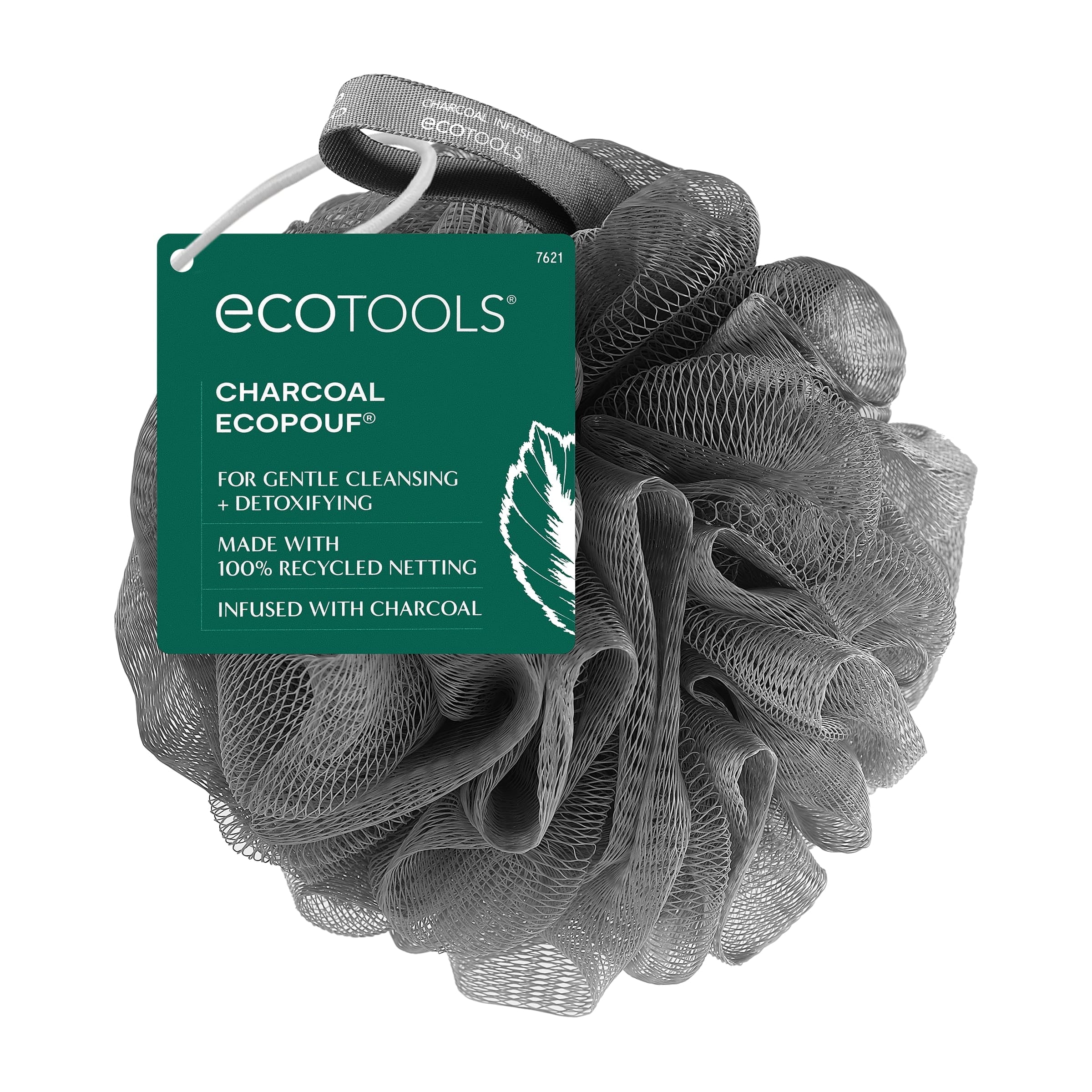 Charcoal Bath Sponge, Black Loofah for Body Cleansing & Exfoliating, for Adults, 1 Count - Timeless Beauty