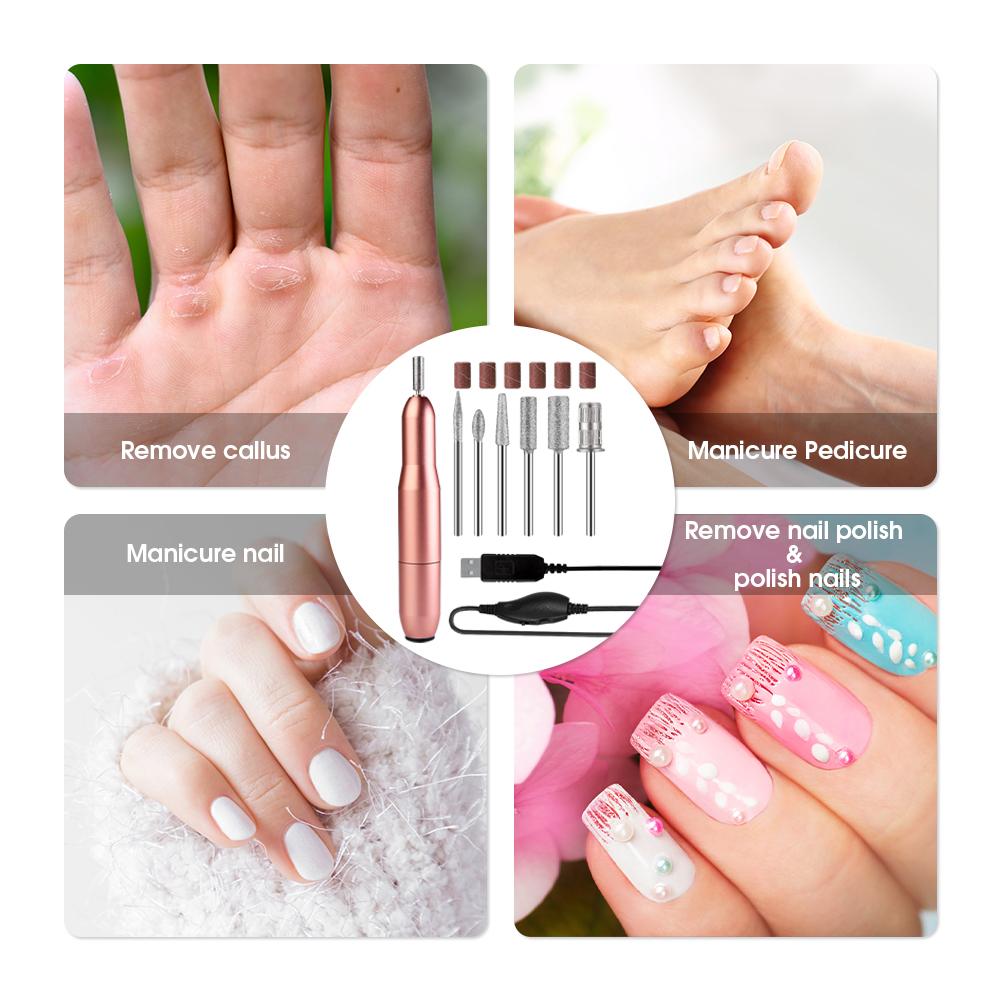 USB Nail Drill Set Electric Nail Polisher Portable Nail File Kit - Timeless Beauty