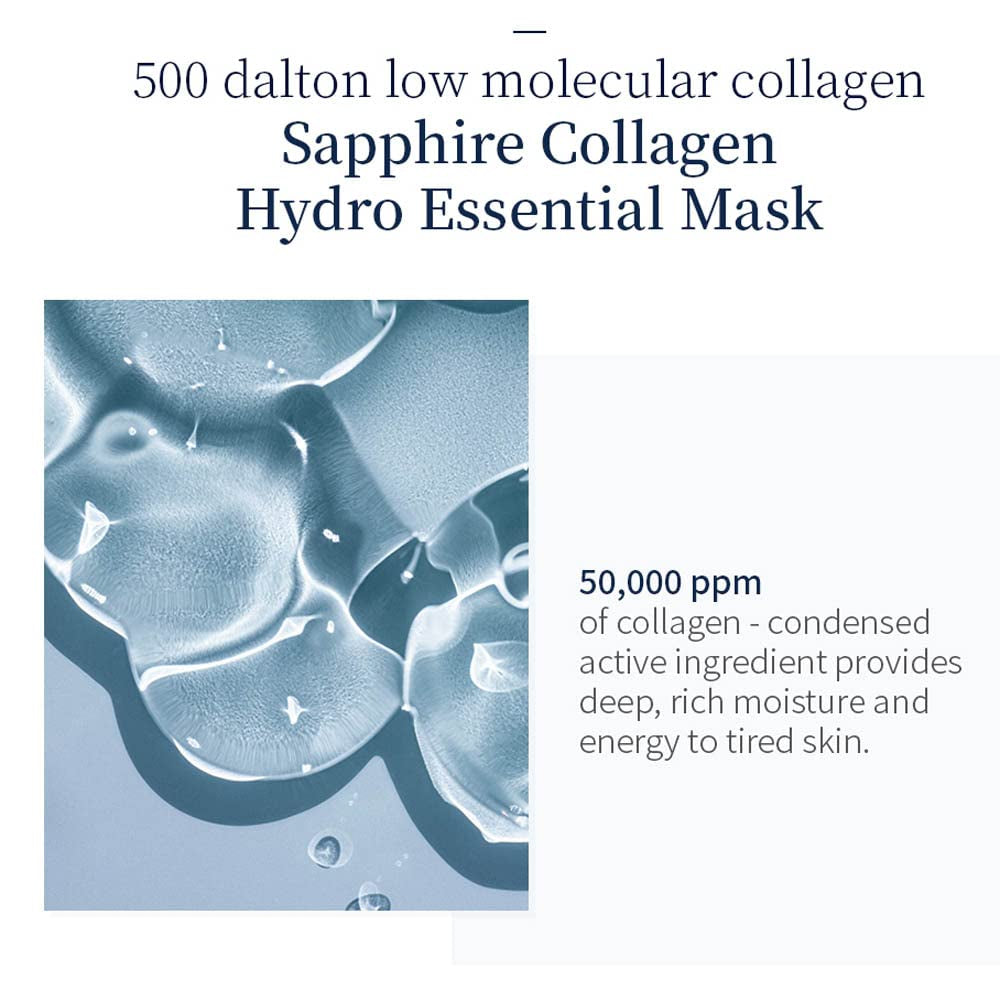 Sapphire Collagen Hydro Essential Mask 10 Sheets Skin Soothing Calming - Timeless Beauty