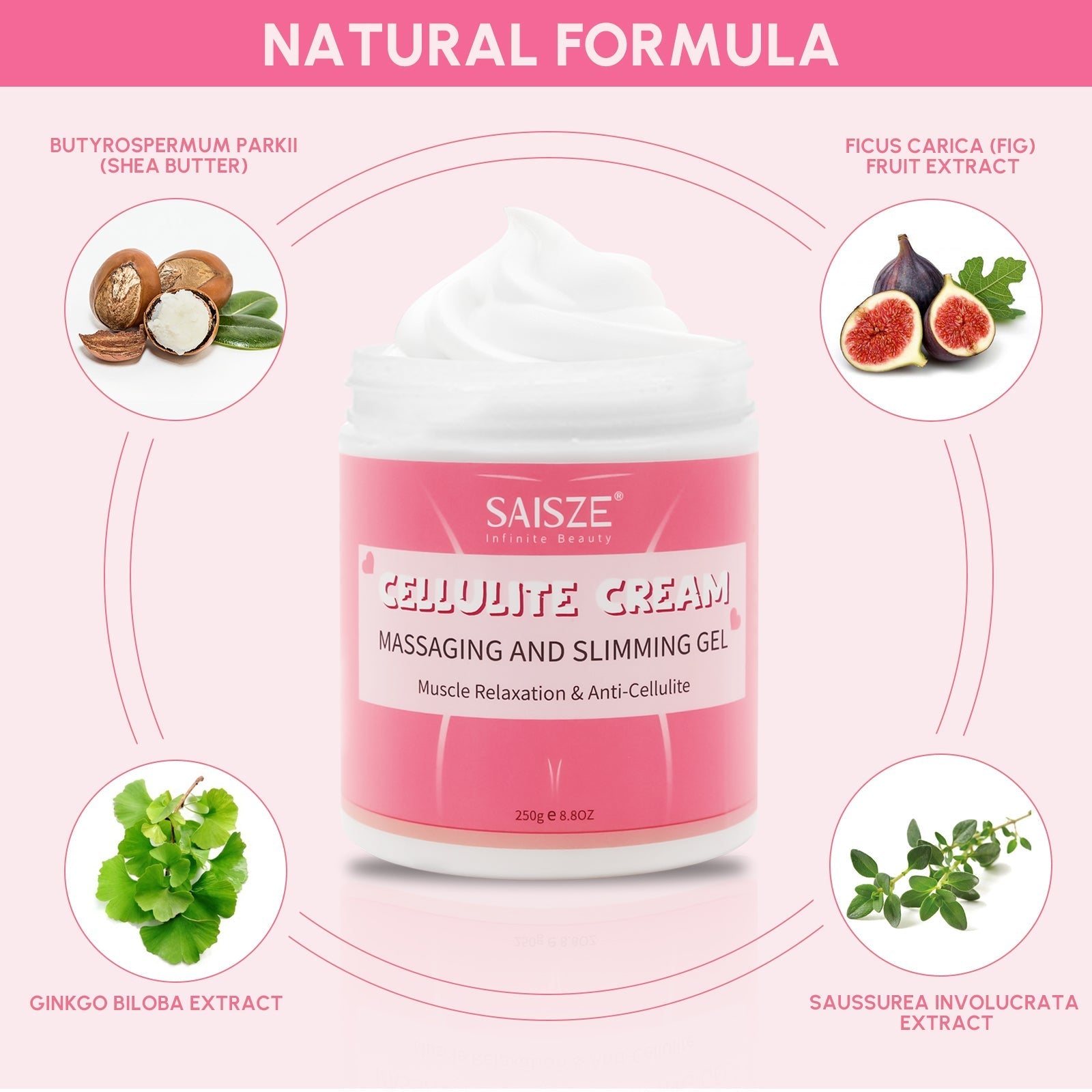 8.8 oz Anti Cellulite Body Slimming Cream with Massager and Remover - Timeless Beauty
