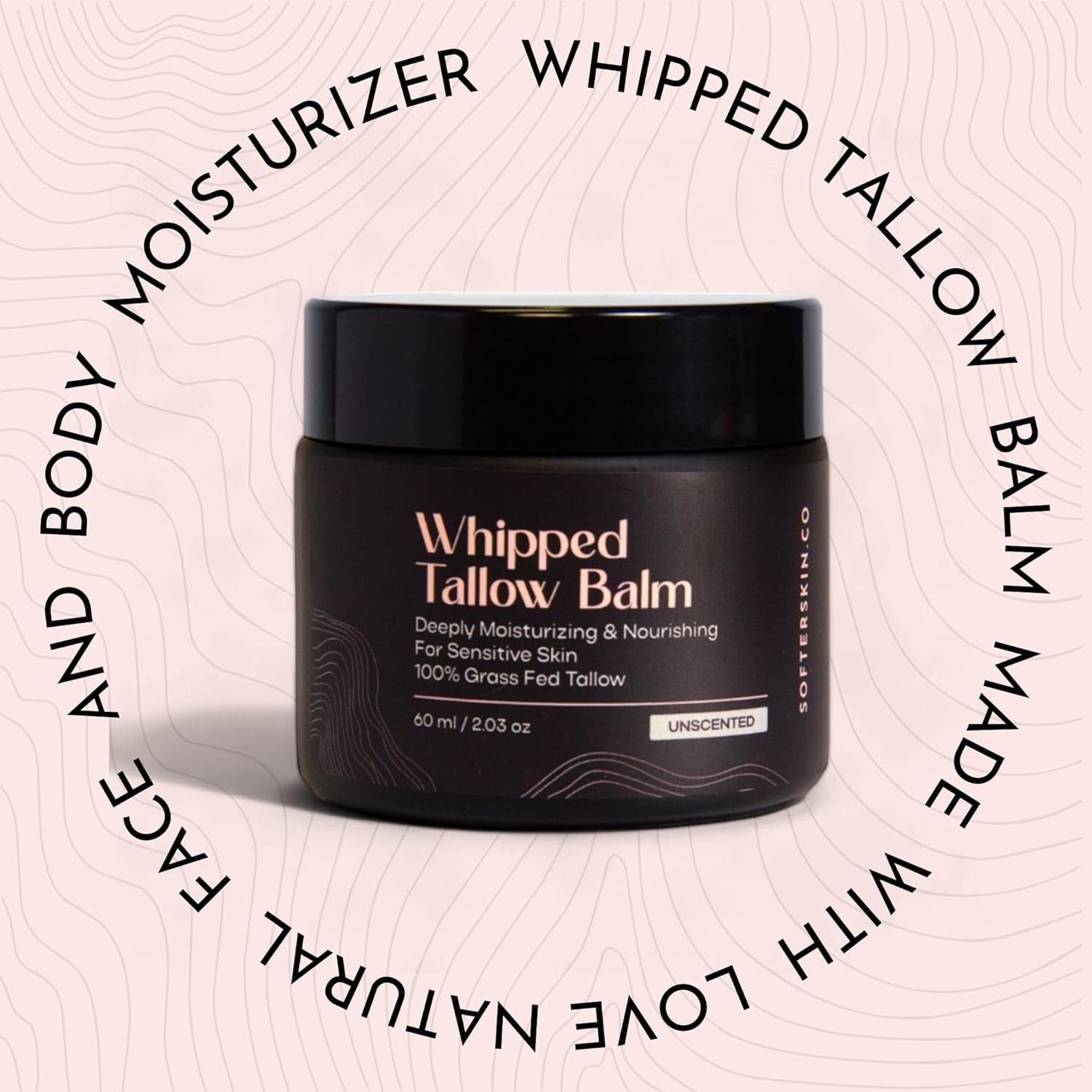 Beef Tallow for Skin (Unscented 2 Oz) - Whipped Tallow Balm for Face and Body - Natural Moisturizer for Sensitive Dry Skin - Handmade Body Butter - 100% Grass-Fed Tallow Cream for Skincare - Belly Butter Lotion - Timeless Beauty