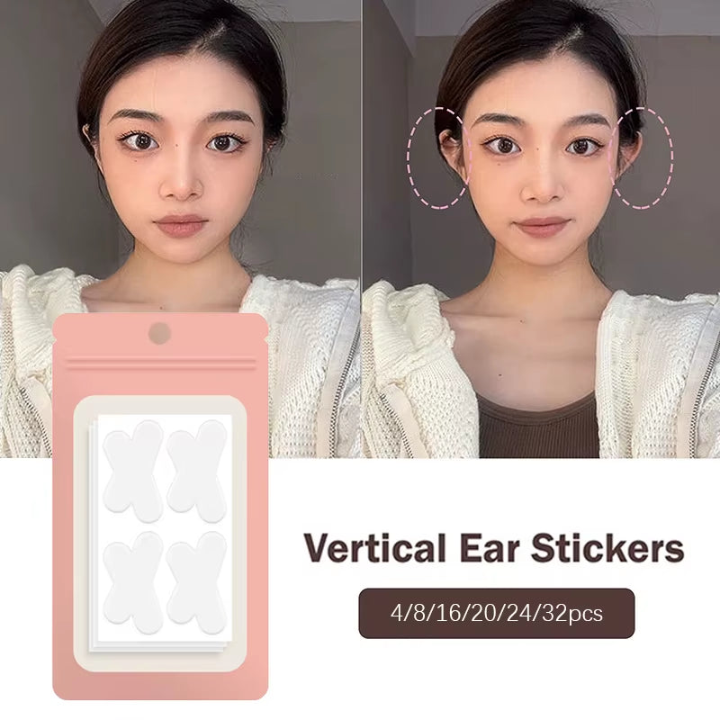 4/8/12/16/20/24/32Pcs Butterfly-Shaped Elf Ear Stickers Corrector Correction Patch Silicone Patches Tape Cosmetics Ears Primer
