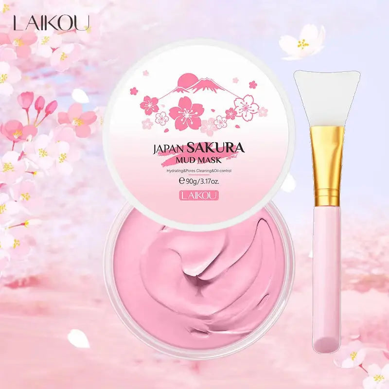 Naturals Sakura Volcanic Mud Mask for Face Deep Cleaning Remove Blackheads Improve Roughness Facial Oily Skin Care 90G - Timeless Beauty