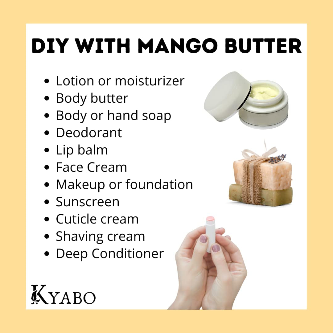 100% Pure Mango Butter, Raw, Organic, & Unrefined, Chemical-Free, Natural Skin Moisturizer, Great for DIY Body Butters, Lip Balm, Sun Tanning Soaps, & Lotions (5 Lb) - Timeless Beauty