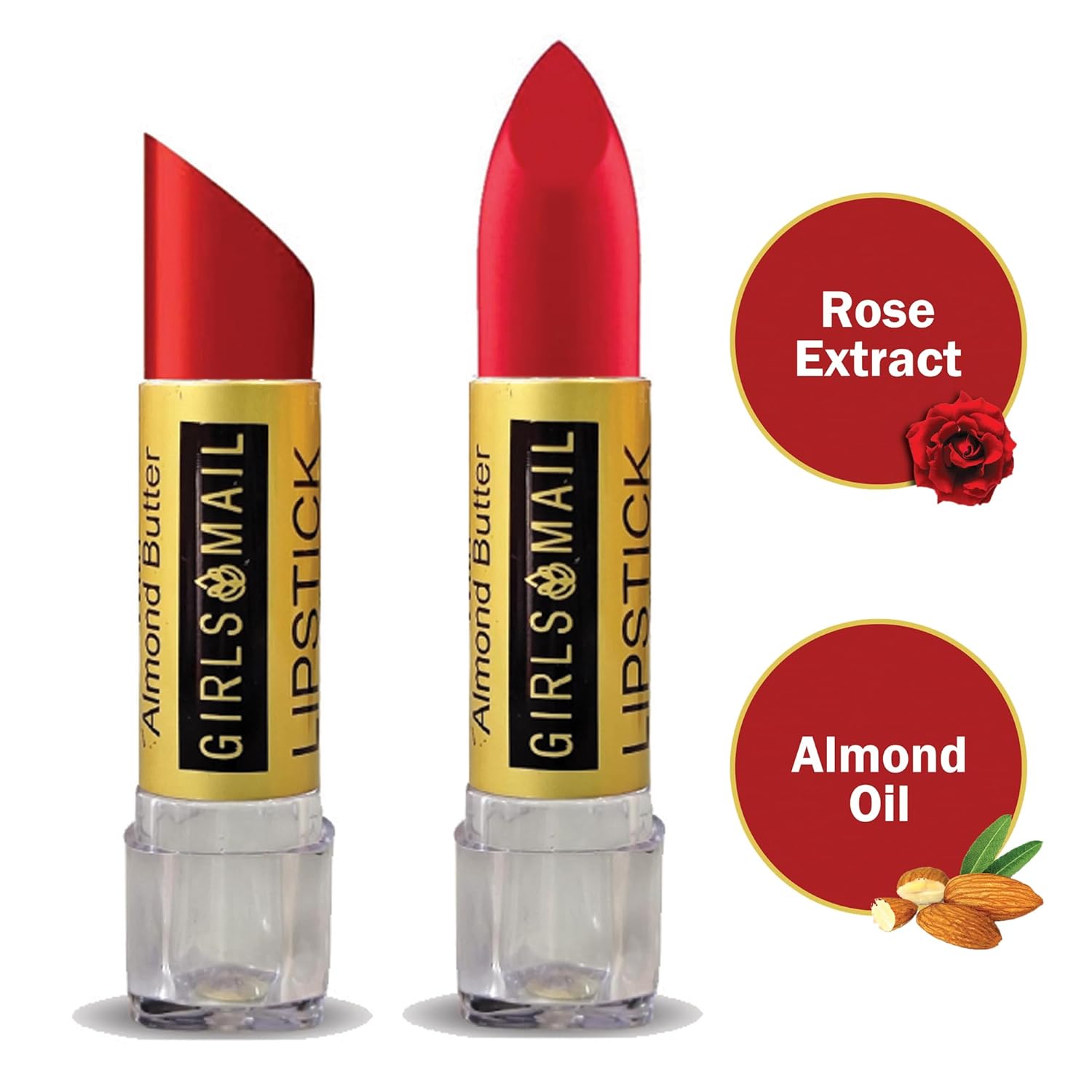 Professional Makeup Satin Matte Lipstick Twin Pack Almond Oil Infused Pure Blood Red Sticks Great for Young and Older Women Gone Girls Ladies Female Freelancers Housewives Beauty Educator - Timeless Beauty