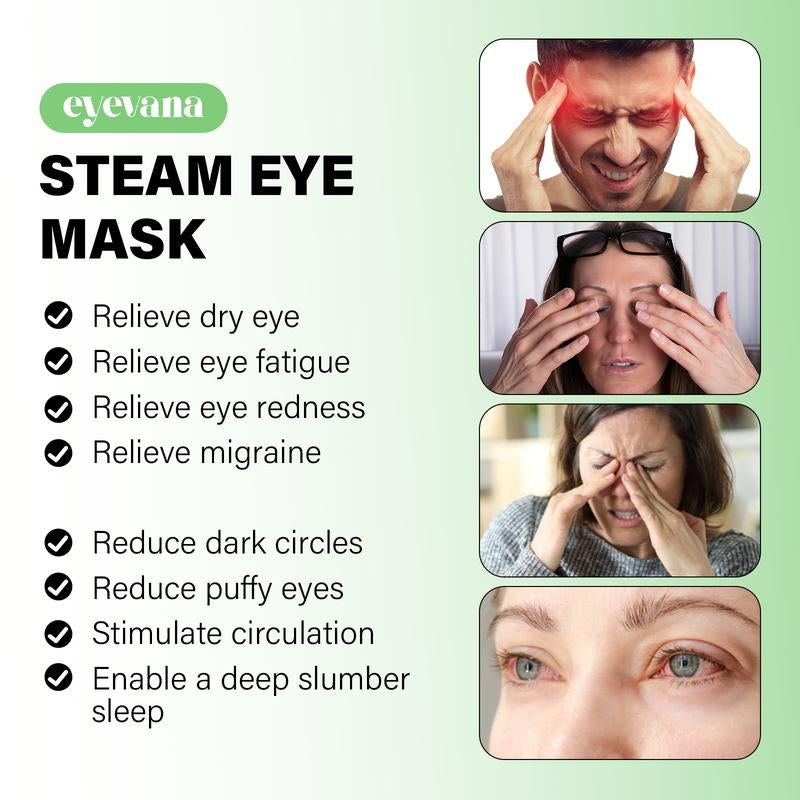 Eyevana Steam Eye Mask (Unscented), 16 Packs, Self Heating Eye Mask, Disposable, Dry Eye Relief, Fast Relief for Stye, Dark Circles, Puffy Sensitive Eyes, Relaxation Gift for Women - Timeless Beauty