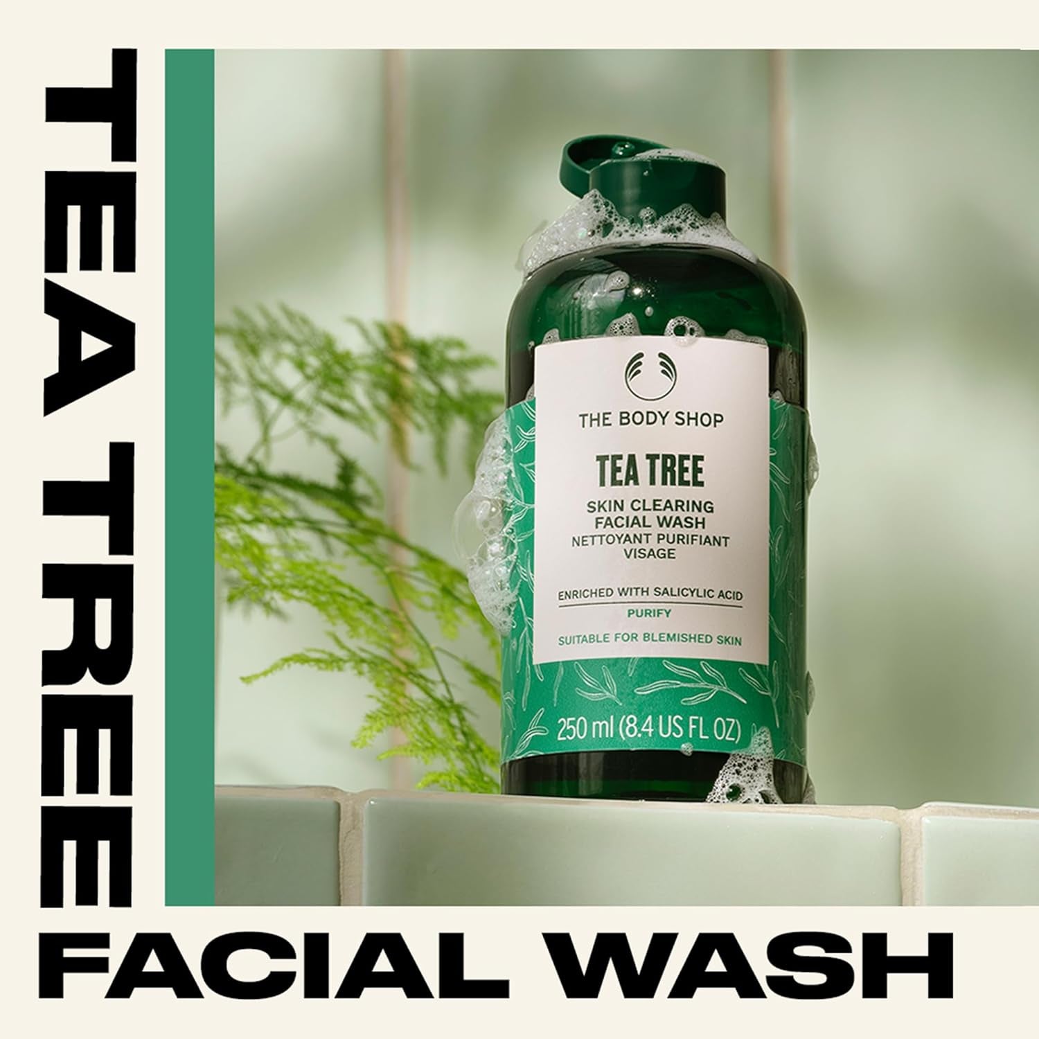 Tea Tree Skin Clearing Facial Wash – Purifying Vegan Face Wash for Oily, Blemished Skin – 8.4 Oz - Timeless Beauty