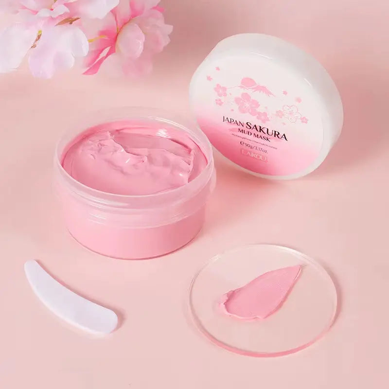 Naturals Sakura Volcanic Mud Mask for Face Deep Cleaning Remove Blackheads Improve Roughness Facial Oily Skin Care 90G - Timeless Beauty