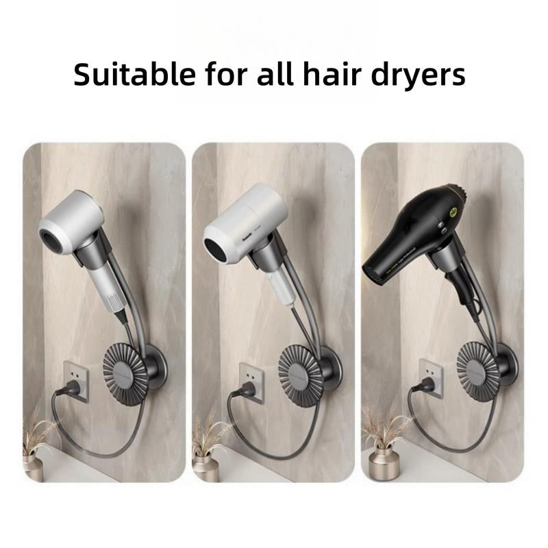 Hair Dryer Stand – Adjustable Angle & Height | Wire Storage, Hands-Free Styling Tool for Bathroom & Vanity - Timeless Beauty