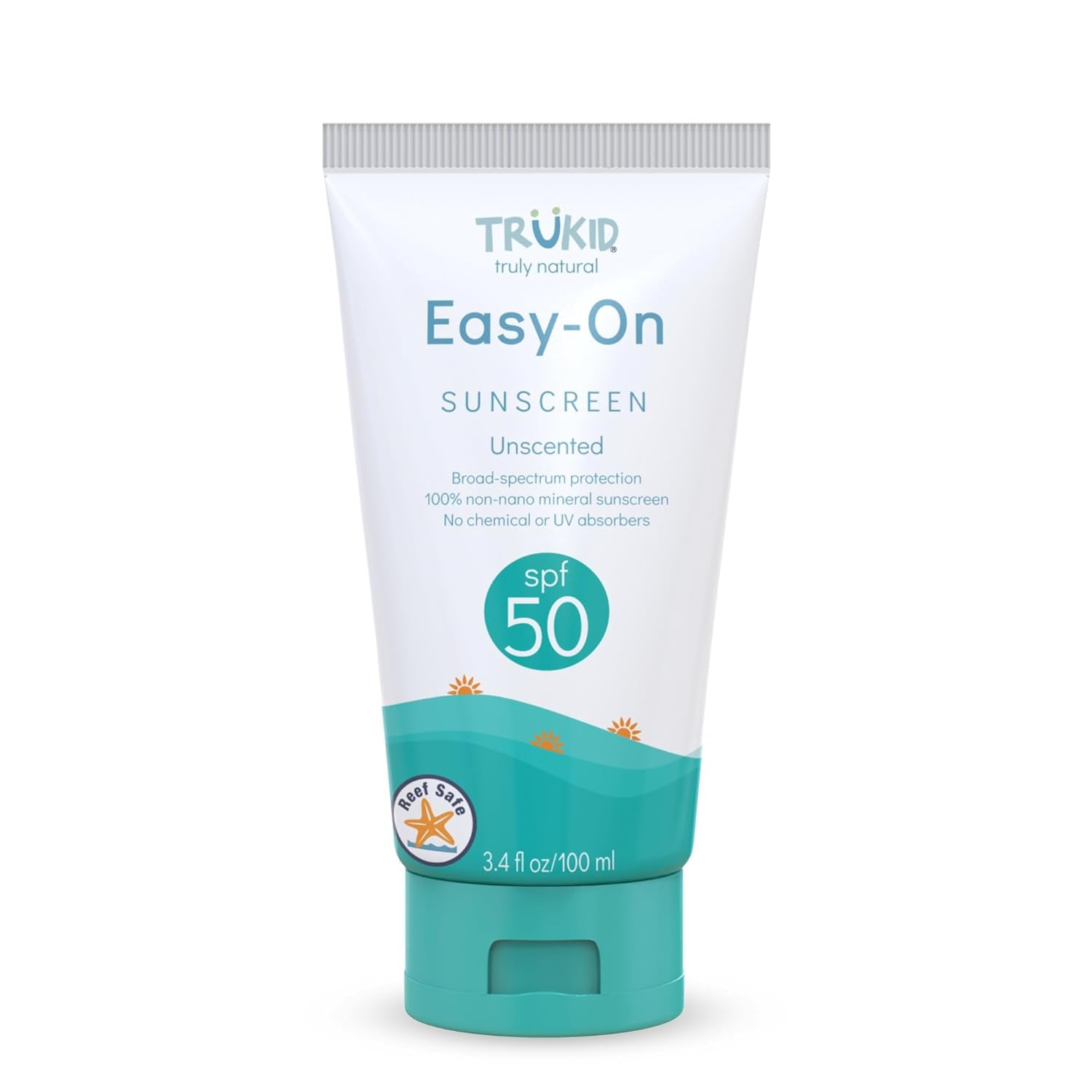 Easy on Mineral Sunscreen SPF 50 - Kids & Baby Sunscreen for Face & Body, Sunblock Protection for Sensitive Skin, Unscented, 3.4Oz - Timeless Beauty