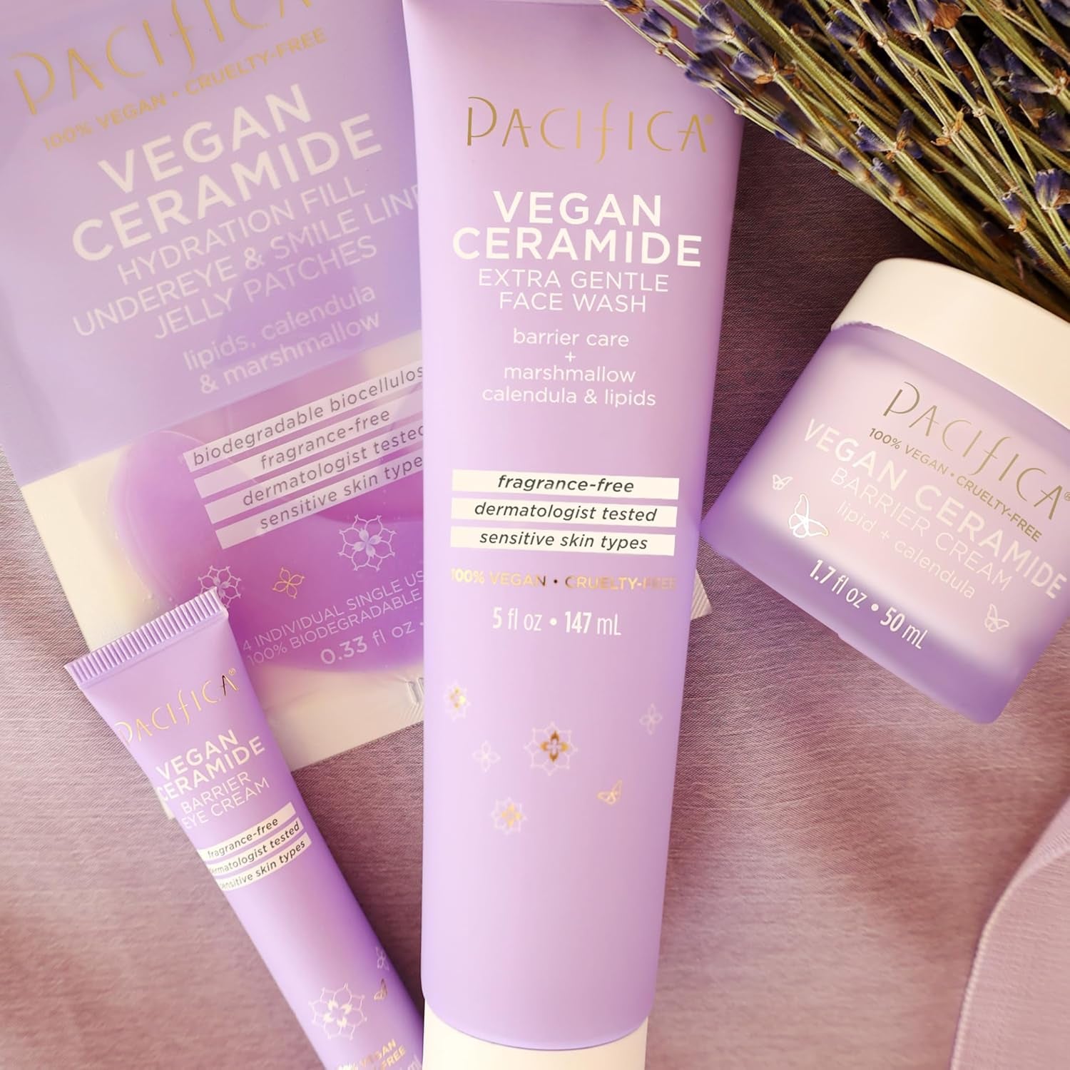 Face Wash Cleanser Vegan Ceramide Barrier Repair Extra Gentle for Daily Use Daily for Sensitive Skin, Fragrance Free, Calendula, Vegan & Cruelty-Free Dermatologist Tested - Timeless Beauty