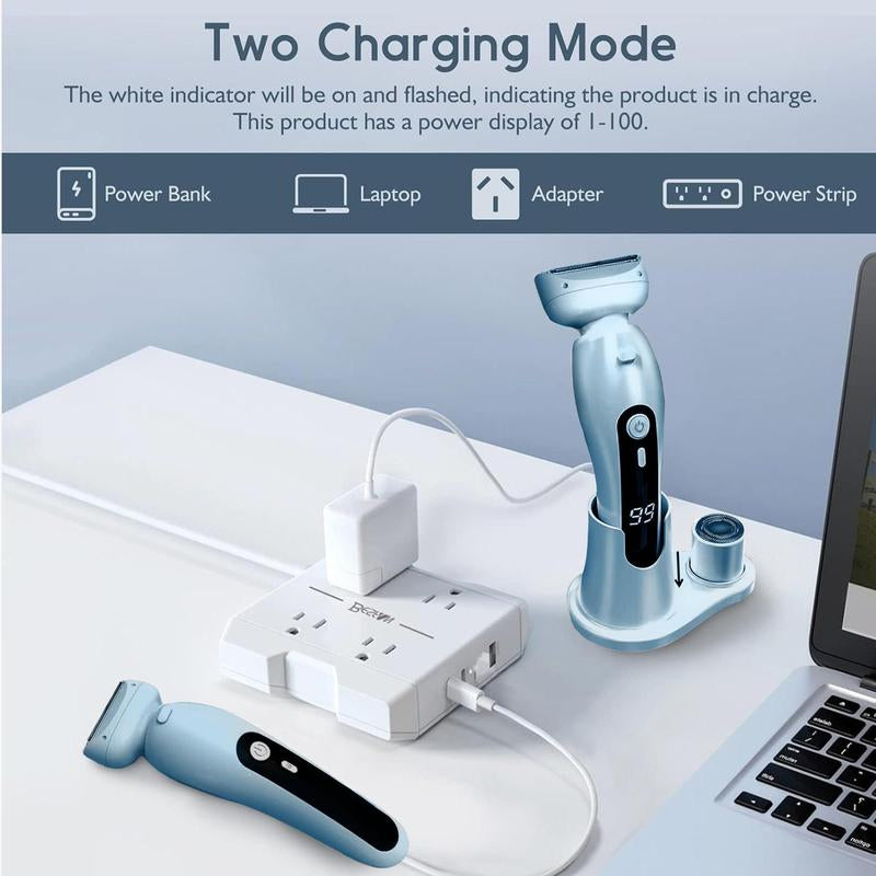 2 in 1 Electric Shaver, 1 Box Rechargeable Electric Cordless Razor for Women&