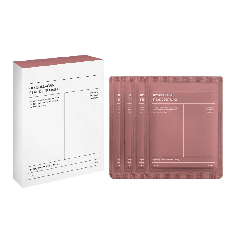 4Pcs/Box Absorbable Bio-Collagen Real Deep Mask Night Moisturizing Mask Firming Nourish Brightening Moisturizing Skin Care - Timeless Beauty
