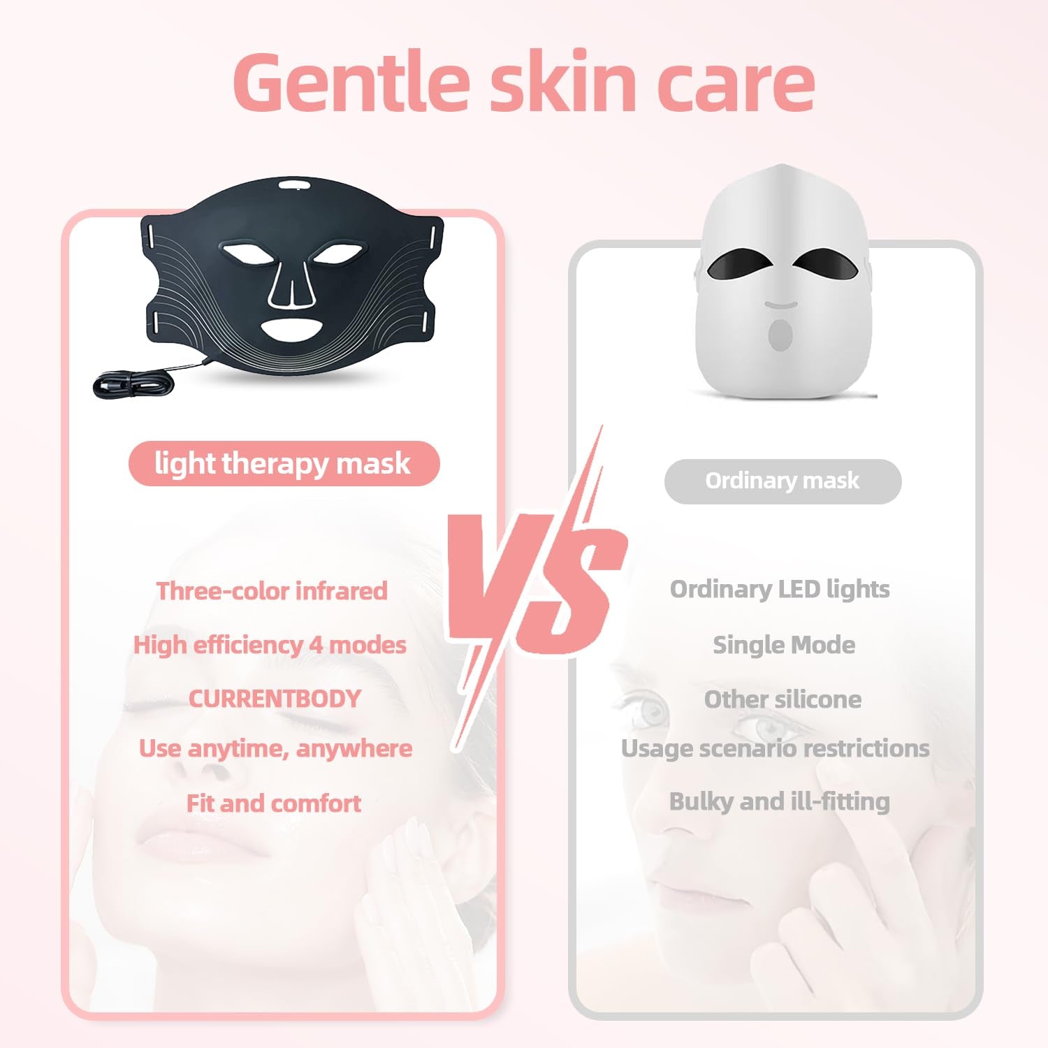New Red Light Therapy for Face,Blue Red Light Therpy Mask for Face - Timeless Beauty