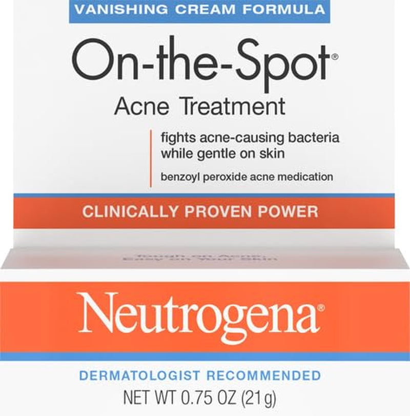 On-The-Spot Acne Treatment Gel with Benzoyl Peroxide - Gentle Face Acne Medicine for Acne Prone Skin, 0.75 Oz - Timeless Beauty