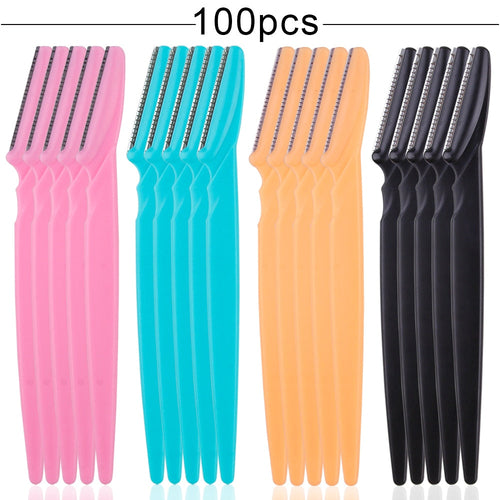 100Pcs Eyebrow Cutting Knife Blades Shaver Women Face Trimmer Hair