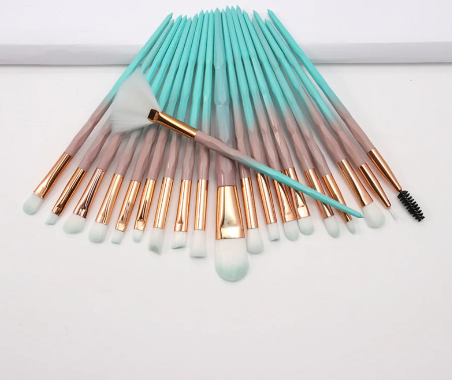 20-Piece Diamond Grip Eye Brush Kit - Timeless Beauty