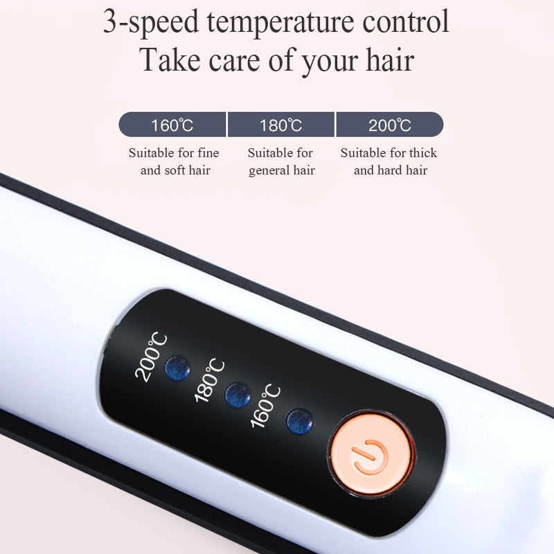 USB Rechargeable Curling Iron Wireless Direct-Curling Dual-Purpose - Timeless Beauty