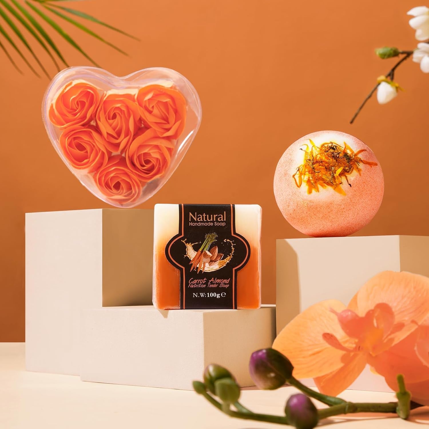 Cozy Gifts for Women Christmas,Birthday Gifts,Luxury Self Care Get Well Gifts,Relaxing Spa Gifts Basket W/Fall Throw Blanket,Orange Gifts for Women,Mom, Wife,Girlfriend,ValentineâS Day Gifts for Her - Timeless Beauty
