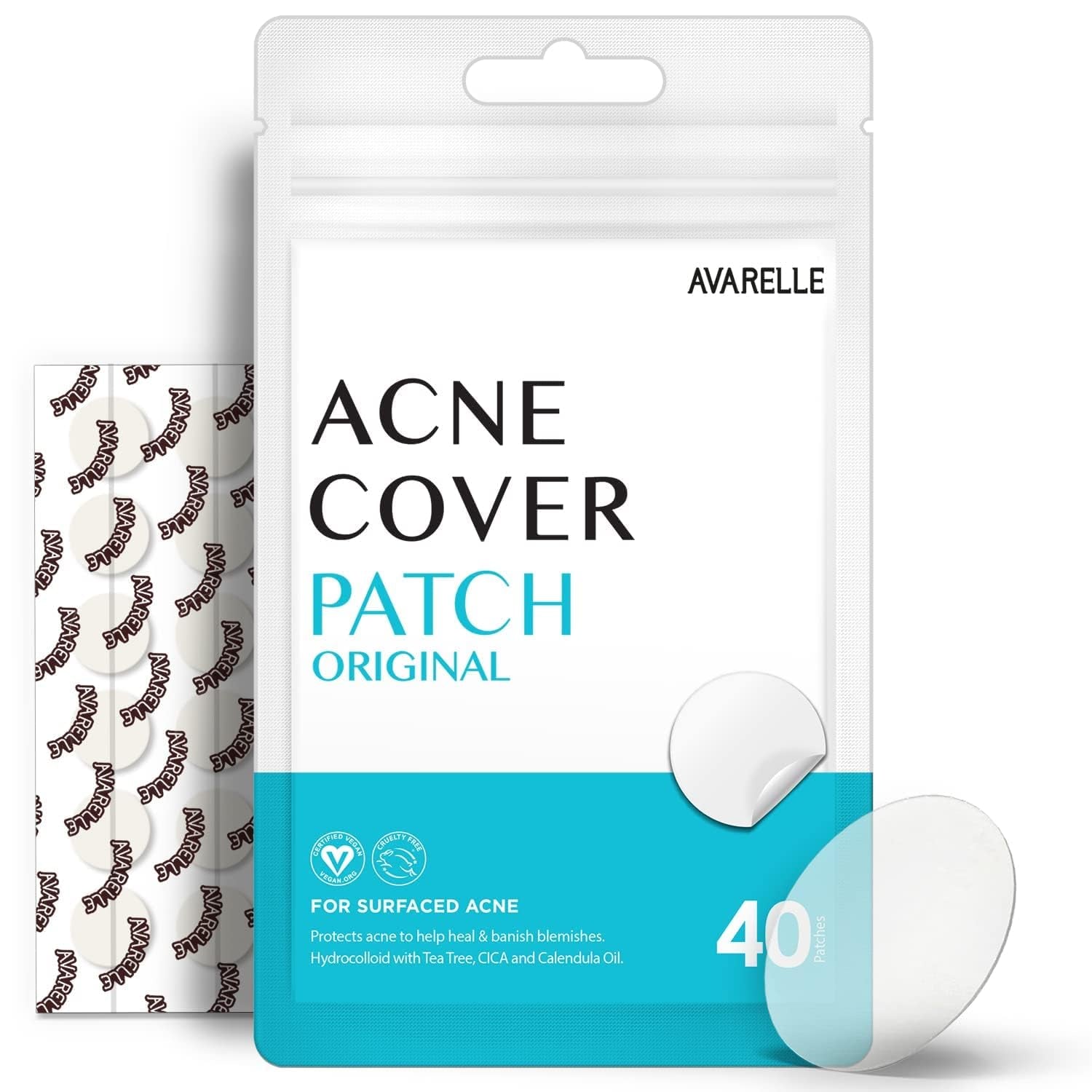Acne Cover Patches, FSA HSA Eligible Hydrocolloid Pimple Patches for Face with Tea Tree Oil, Korean Skincare Zit Patches for Face | FSA HSA Store Eligible Items | Vegan, Cruelty-Free - Timeless Beauty