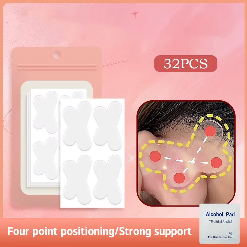 4/8/12/16/20/24/32Pcs Butterfly-Shaped Elf Ear Stickers Corrector Correction Patch Silicone Patches Tape Cosmetics Ears Primer