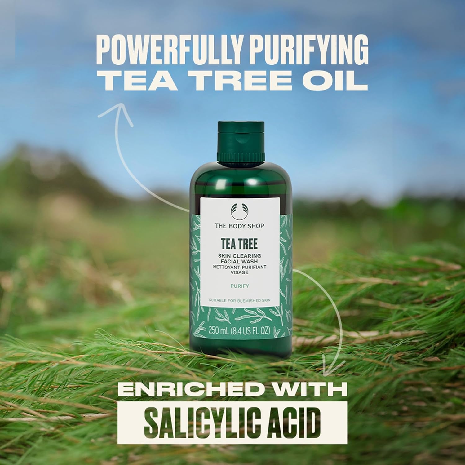 Tea Tree Skin Clearing Facial Wash – Purifying Vegan Face Wash for Oily, Blemished Skin – 8.4 Oz - Timeless Beauty